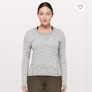 Lululemon Sweat Embrace Long Sleeve Training T-Shirt Women's Sz‎ L Heather Gray